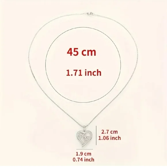 Silver Mom Heart Pendant Necklace - Picture 3 of 3